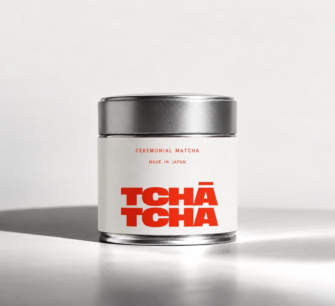 Lata prateada de Matcha Ceremonial Tchá Tchá