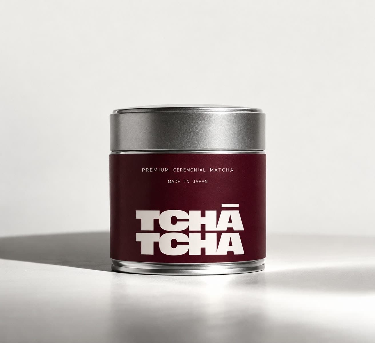 Lata prateada de Matcha Ceremonial Premium Tchá Tchá